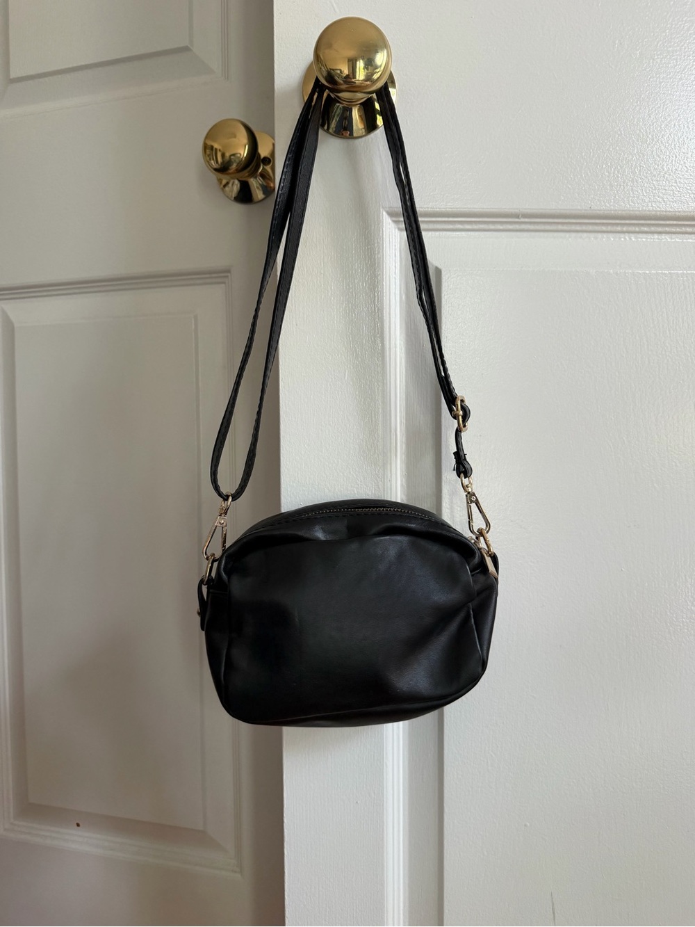 Laura Di Maggio Italy Leather Floral Crossbody Bag Black Blue - Picture 2 of 8